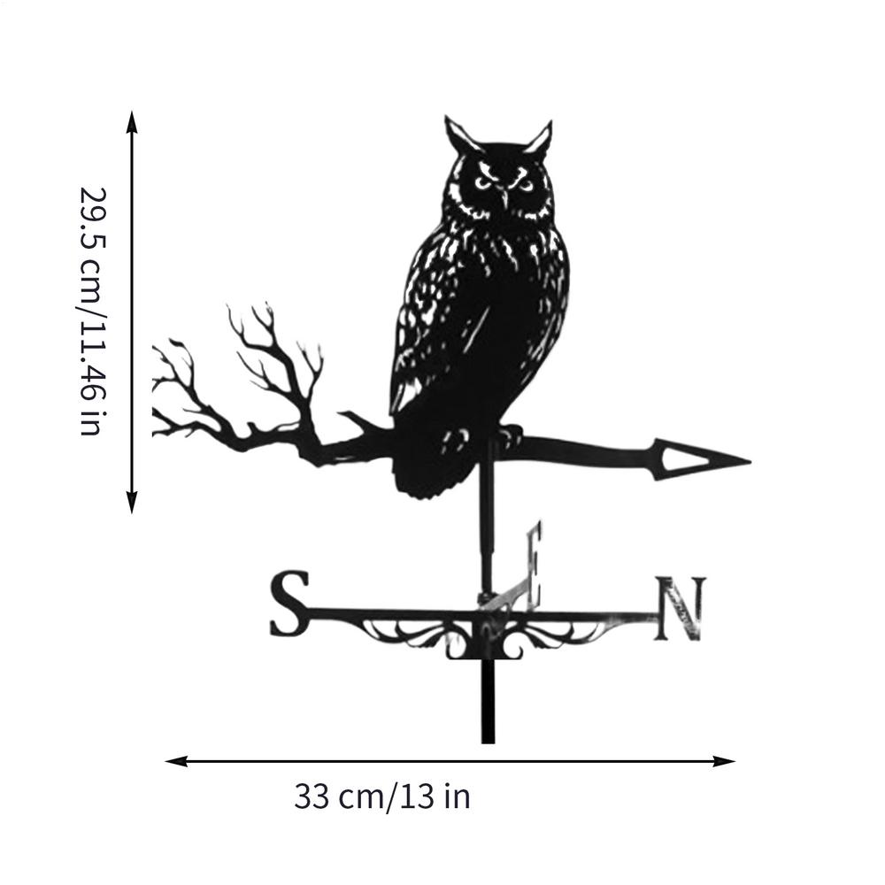 Metal weather vane Stand owl Wind Vane Roof Weather Vane man and dog eagle iron metal outdoor garden courtyard decoration