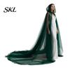 Layered Cosplay Cloak Hooded Mesh for Adults, 2 Layer Sheer Tulle Cape, Witch Costume Gothic Queen Halloween Renaissance Accessories Dark Elf Cape