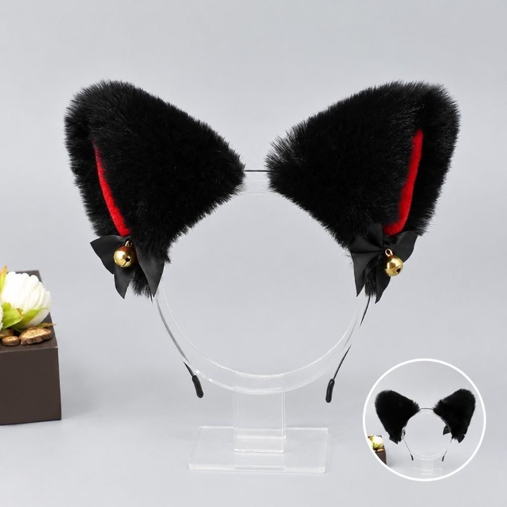 Handmade Fox Ears Hairband Ribbon Bow Animal Cosplay Hair Band Cat Ear Headband  Hair Accessories