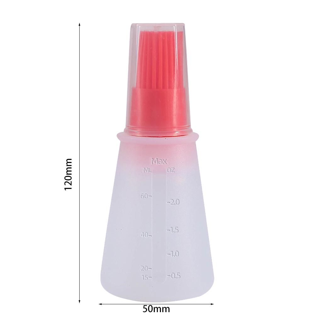Silicone Oil Bottle with BBQ Grill Oil Brush Baking Kitchen Tools (Red) KTY