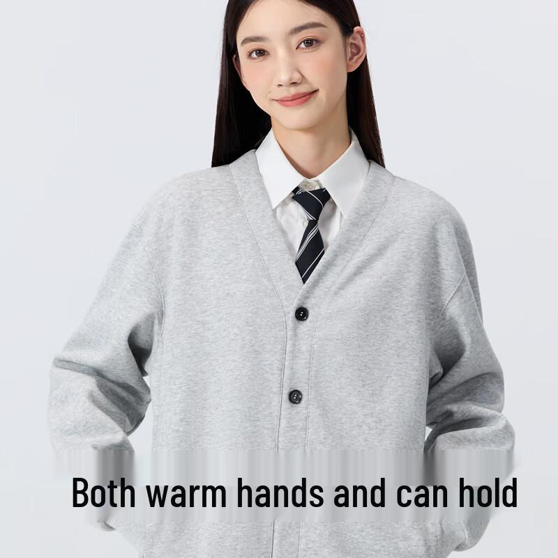 MINISO Men's Casual V-Neck Cardigan Sweatshirt