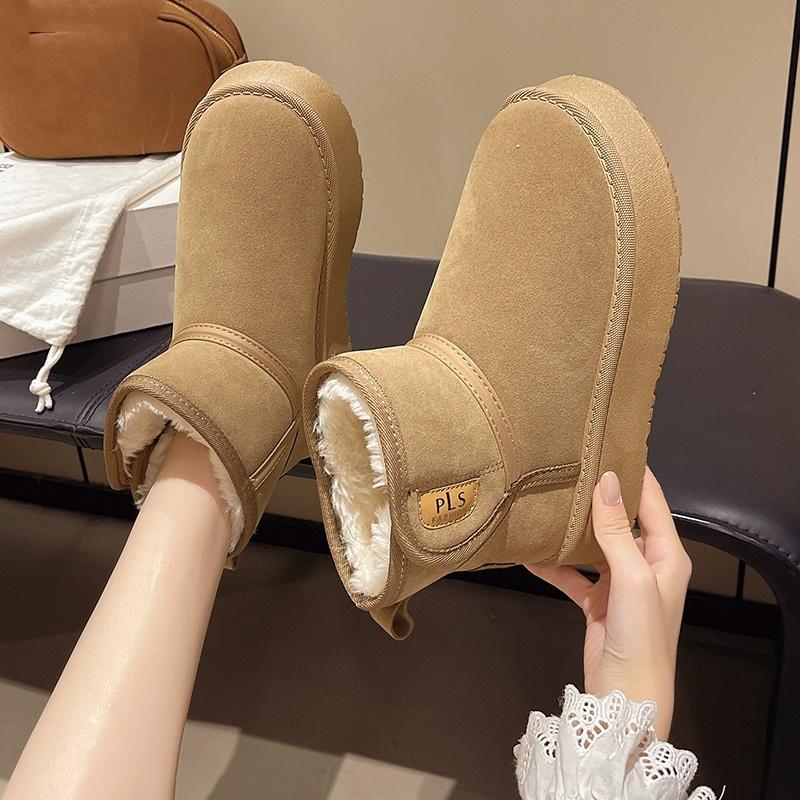 Comfortable Winter Plus Velvet Warm Snow Boots Fashionable New Suede Thick-soled Non-slip Casual Walking Boots for Women