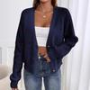Love embroidered knitted sweater jacket, autumn and winter single-breasted V-neck sweater cardigan for women