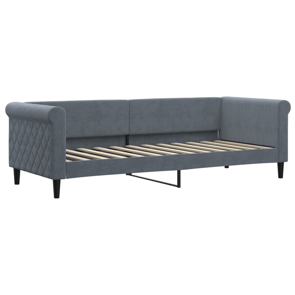 Extendable Daybed with Drawers Dark Grey 80x200 Cm Velvet