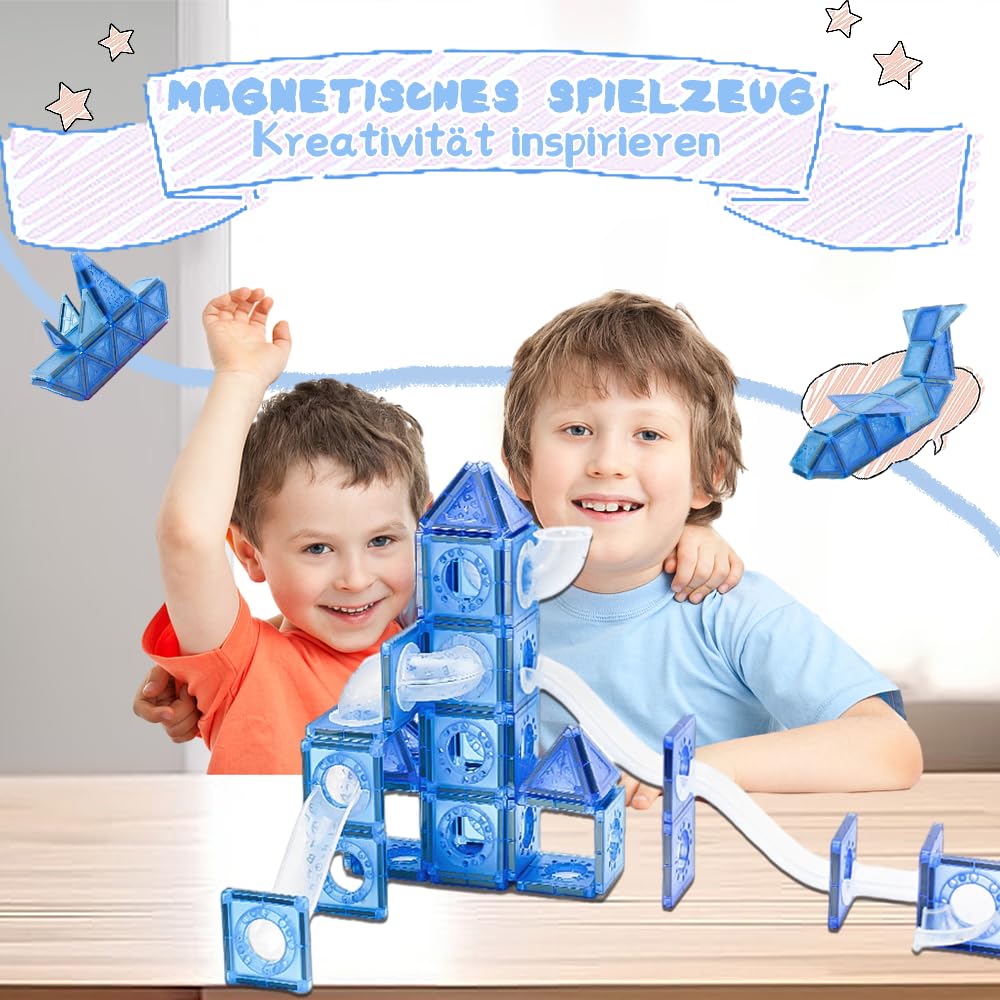 Magnetic Blocks 65PCS, Educational Building Blocks, STEM Toys for Kids, Creative Indoor Play Gift