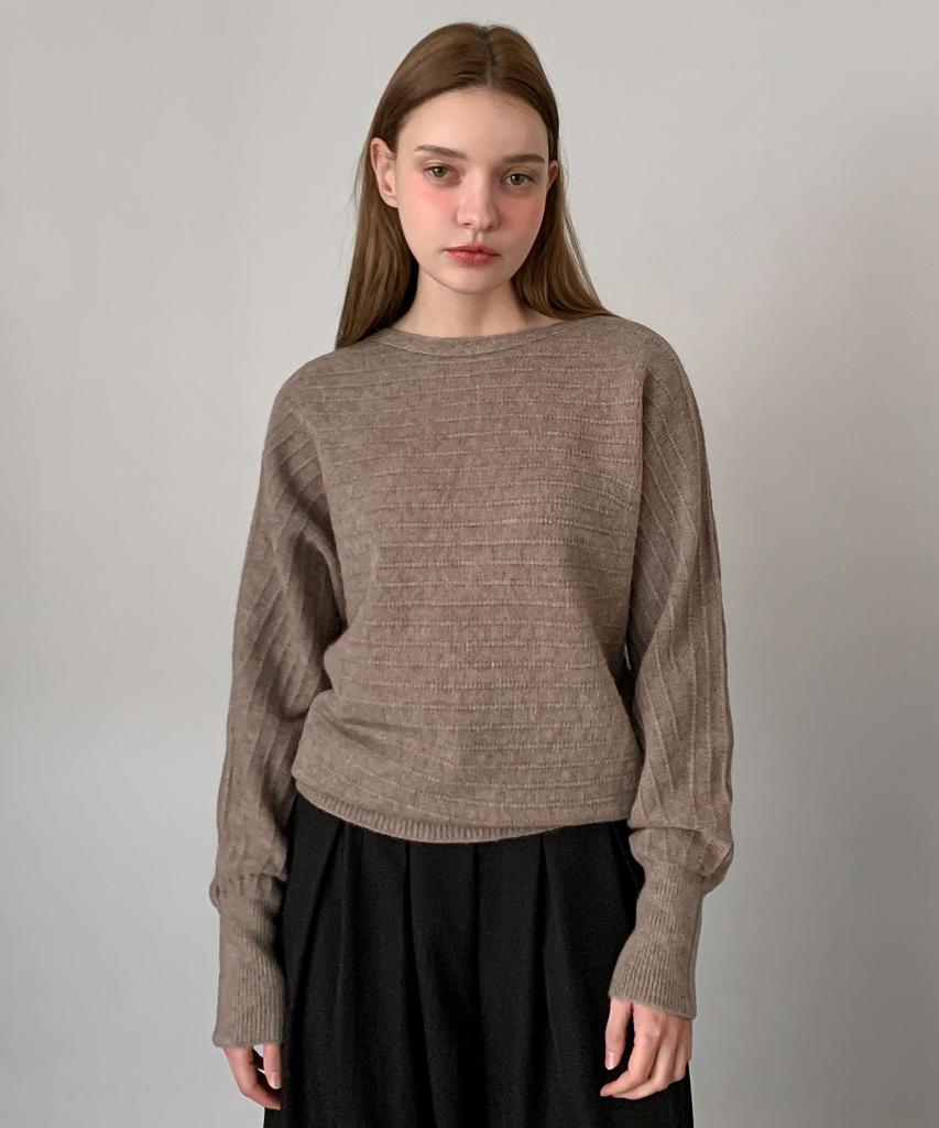 Baseukala Stripe Boat Neck Knitwear (7Colors)