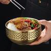 Double Layer Ice Cream Bowl Thickened Anti Scald Salad Soup Bowl Unbreakable Hammer Pattern Stainless Steel Soup Bowl
