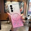 Transparent  Glitter Gradient Magnetic Phone Case for Samsung Galaxy Z Fold 7 6 5 4 3 5G for Magsafe Wireless Charge Cover