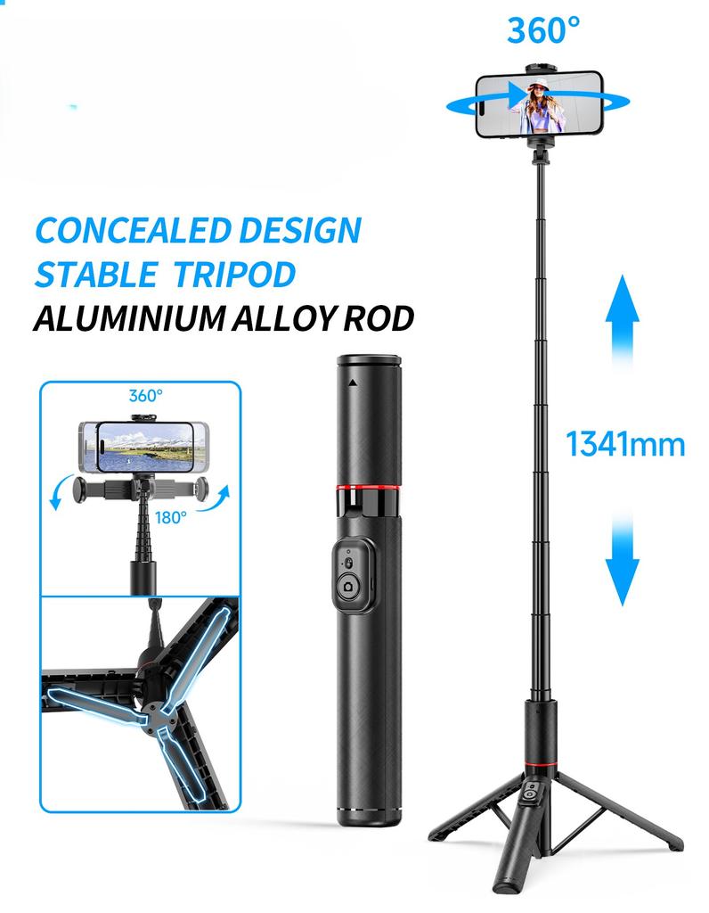Hot Sale Convenient Folding All-in-One Selfie Stick Tripod Stable Sturdy Wireless Remote Control for Mobile Phone Perfect Travel