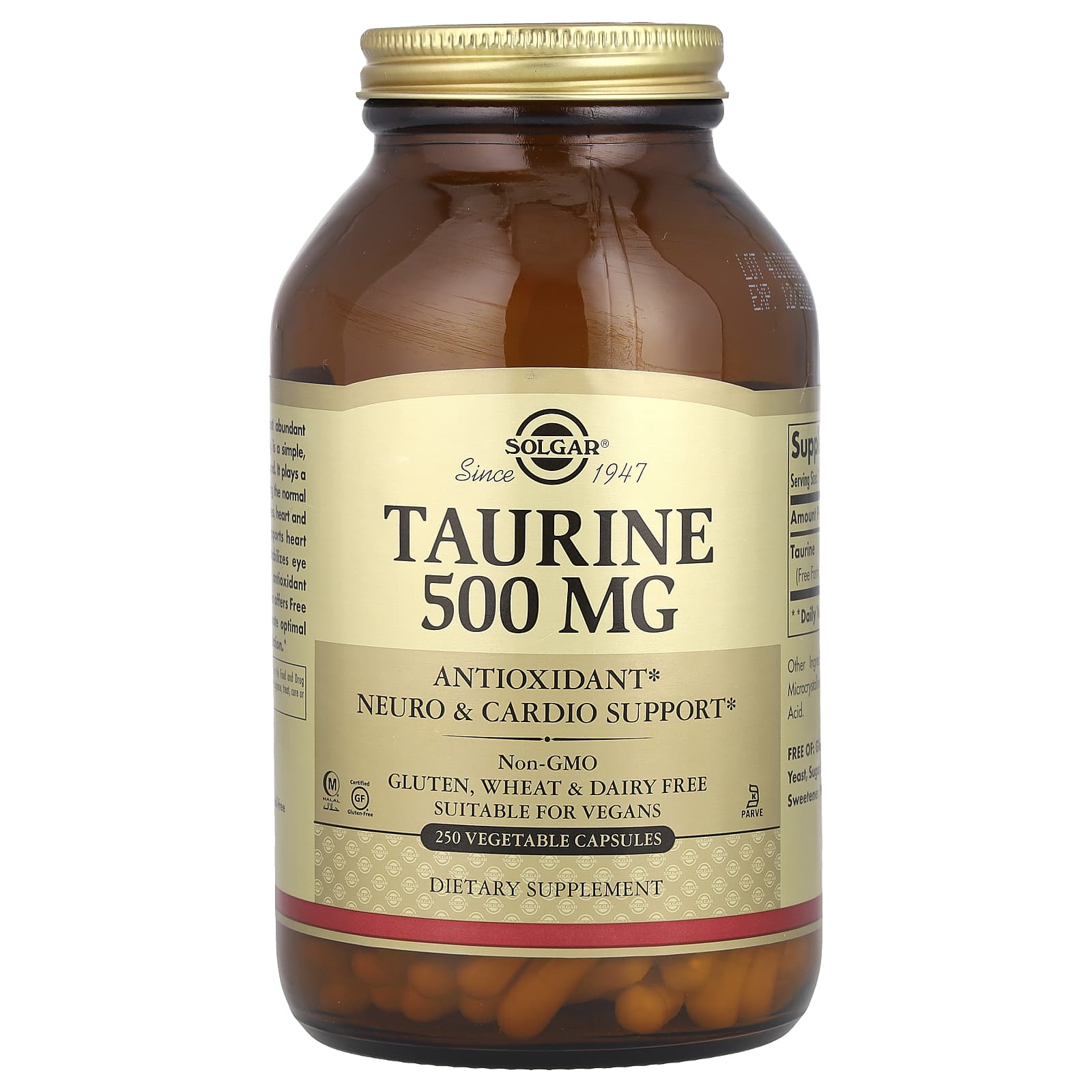 

Taurine, 500Mg, 250 Veggie Caps