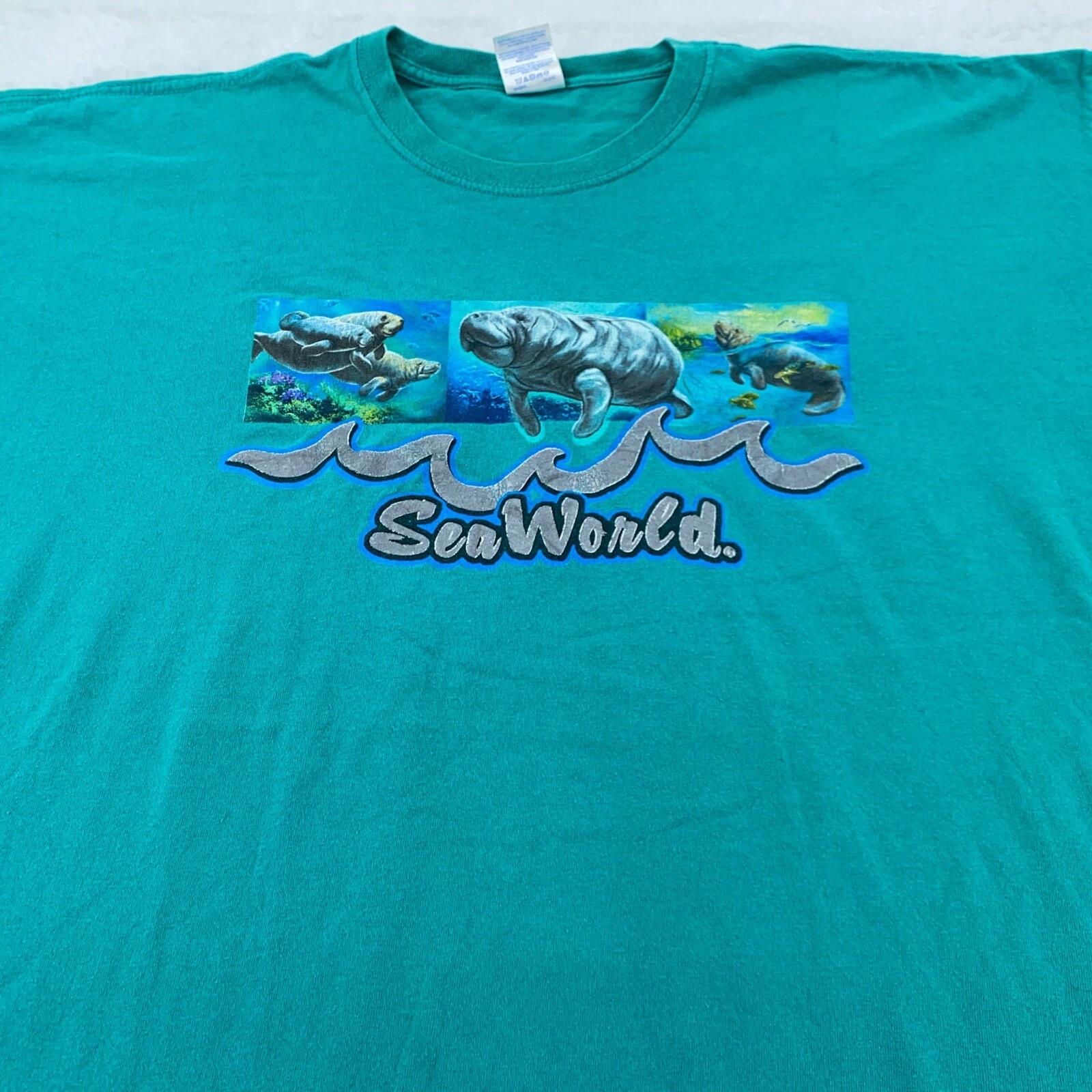 

винтажная футболка SEA WORLD с морскими львами 2XL животные природа 2XL