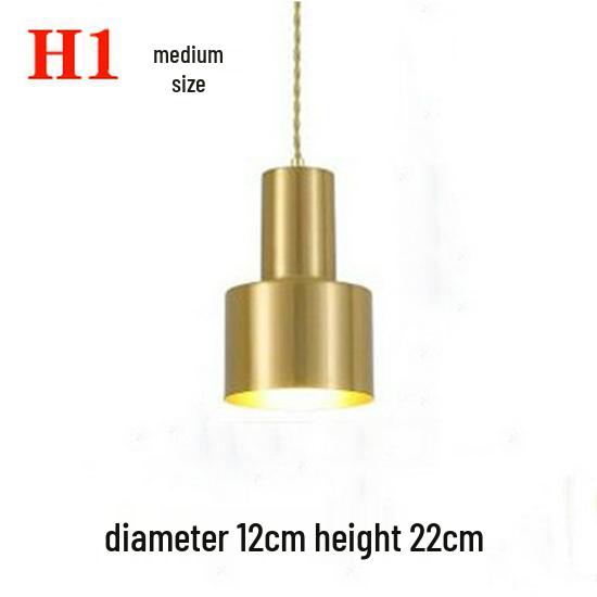 Nordic Gold Single Pendant Light for Bedroom, Bar, Café, or Shop