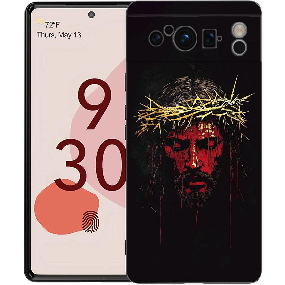 

Bible Jesus Christ Christian Cross Phone Case For Google Pixel 9 8 9A 8A 7 7A 6 Pro XL 6A 5G Black Soft Back Luxury TPU Cover Pixel 7A