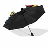 1pc Hello Kitty Yellow Rose Bouquet Automatic Folding Umbrella - Portable 3-Fold Design with Iron Frame, Outdoor, Gift for Fans, Travelers, Daily Use.
