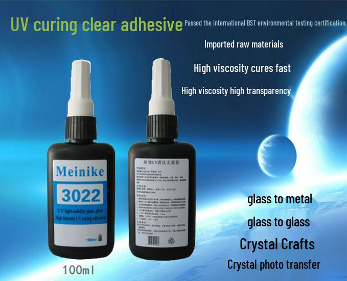 Meinike Skuggfri Högviskös UV-lim för Soffbordsglas till Metall, 10g