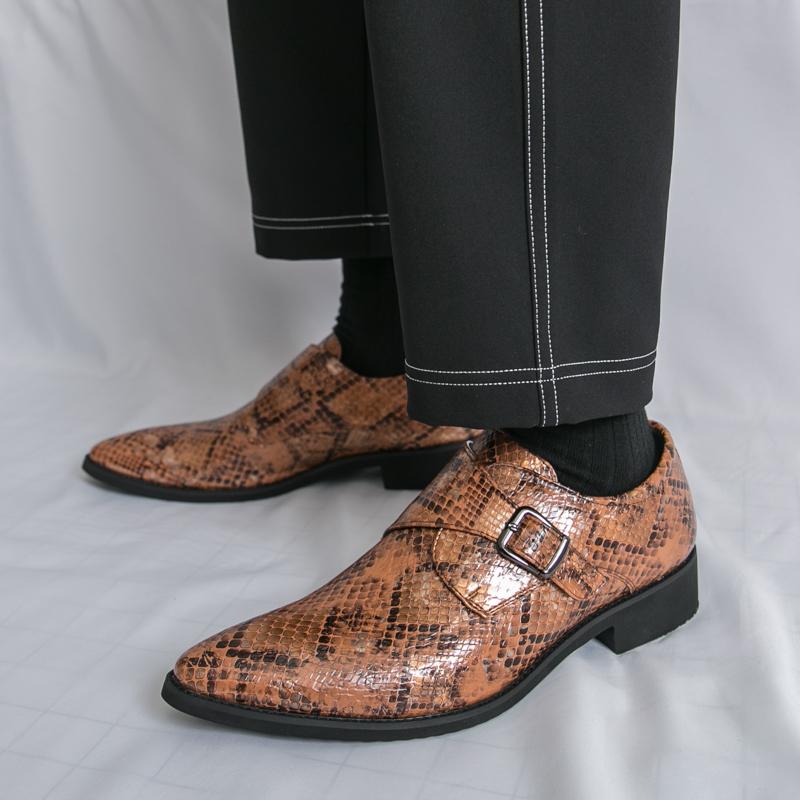 Men Printing Monks Loafers Shoes Wedding Party Shoes Casual Formal Business Leather Dress Prom Nightclub Shoes Plus Size