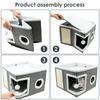 Cat Beds Foldable Indoor Cat House with Ball and Scratch Pad Durable Comfortable Square Kitty Hideaway Pet Supplies Accessories