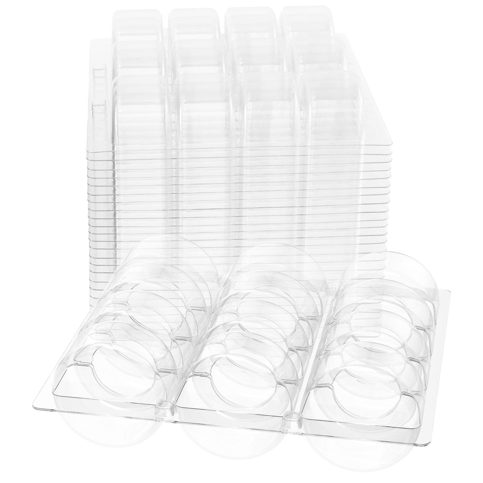 

12Pcs Macaron Storage Box Transparent Reusable Small Cakes Storage Container for 1.7×1 inch Cakes Display Box for Birthday Party 5x5x5cm