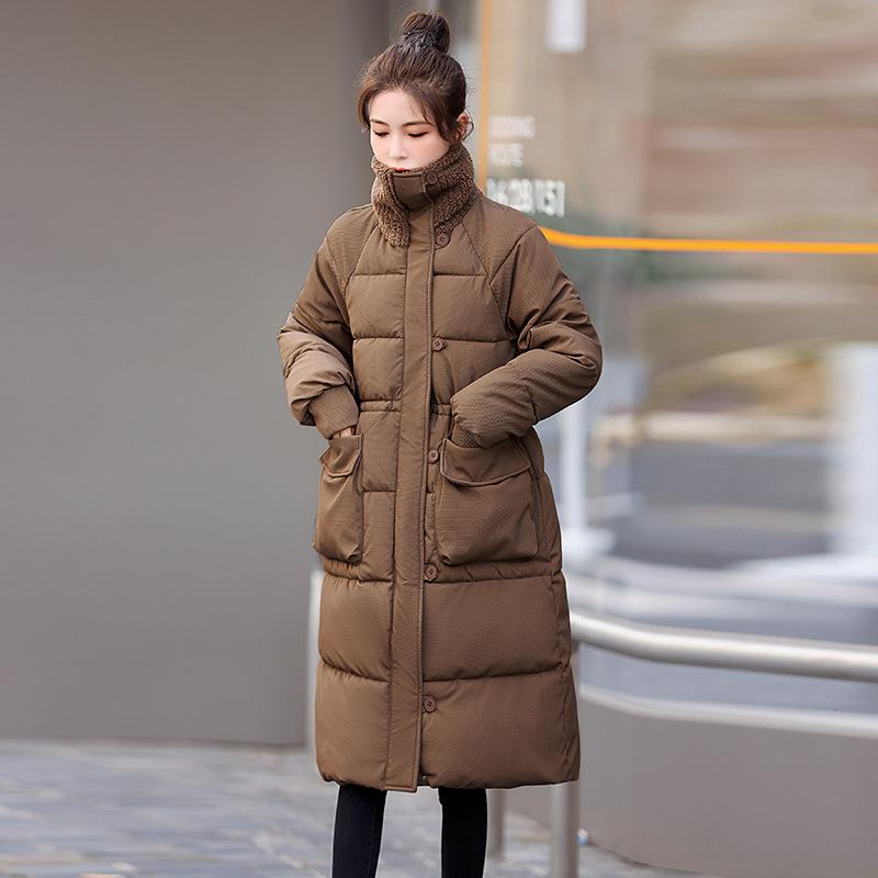 Parkas de iarnă pentru femei Stil nou Coreean Îngroșat Palton din bumbac Lung Casual Pufos Pardesiu Student Îmbrăcăminte exterioară rezistentă la vânt