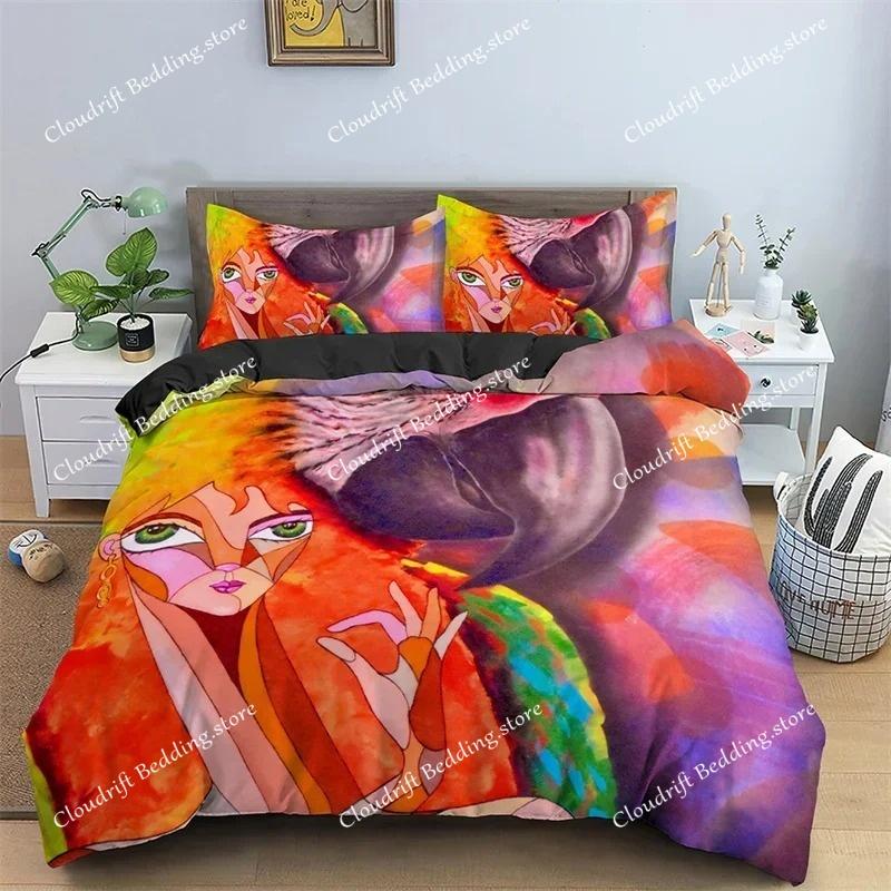 Abstract Human Face Duvet Cover Twin Full King Double Microfiber Mystic Artwork Comforter Cover Psychedelic Graffiti Bedding Set