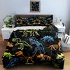 Neon dinosaur skeletons Bedding Duvet cover sets Duvet covers Pillowcases gifts (1 * Duvet Cover 2 * Pillowcases, without duvet insert)