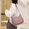Wide Strap Nylon Square Bag Multi-layer Middle-aged Crossbody Bag Shopping Messenger Bags  Work