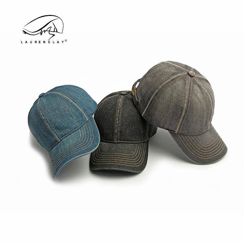 Fashion light board denim baseball cap soft top women's casual sunscreen sun hat washed retro cap men