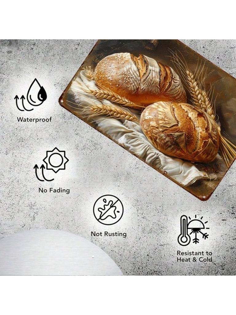Vintage Bakery Bread Metal Wall Art Poster for Kitchen Decor