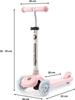 Trottinette 3 roues LED- HyperMotion - TRINGO - Rose - Hauteur réglable 55-70 cm - Max 50 kg