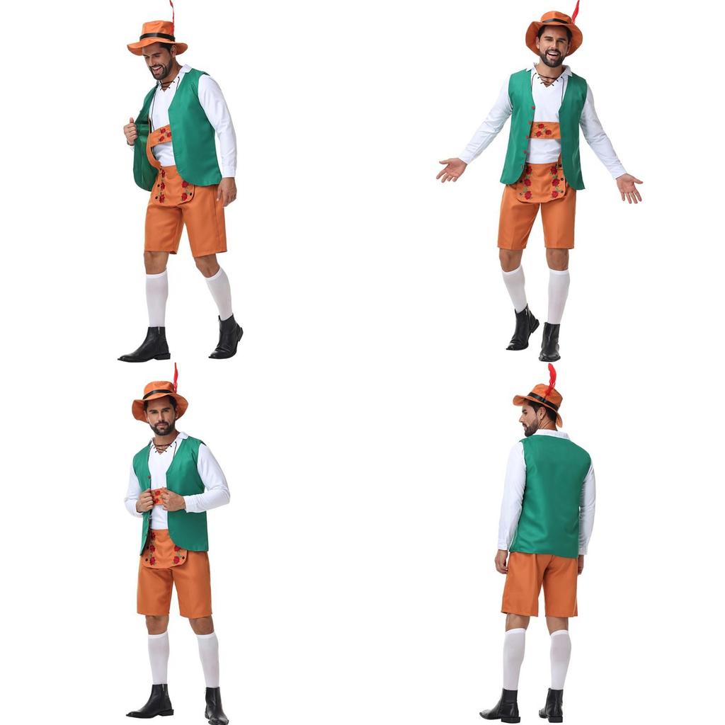Bavarian Beer Festival Costume Set With Suspenders For Adult Men Party Performance