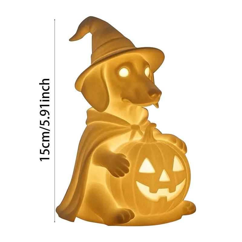Halloween Dachshund Ghost Lamp, Halloween French Bulldog Glowing Ghost Figurine, Cute Dog Display Statue Nightlight Decorations