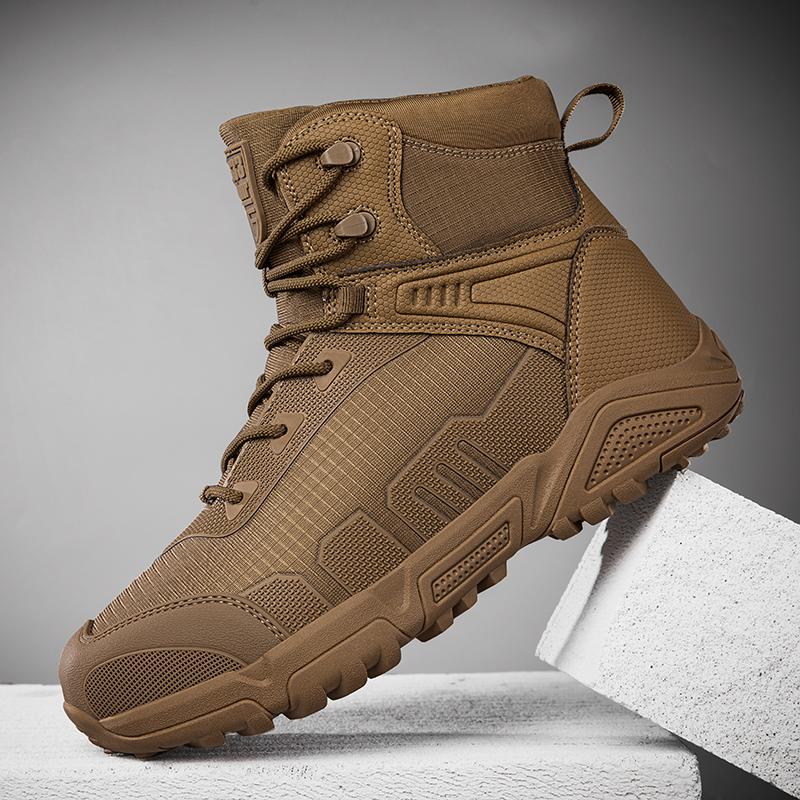 TUINANLE Men's High Top Thickened Mountaineering Shoes Outdoor Work Training Boots Men Brown Ankle Boots
