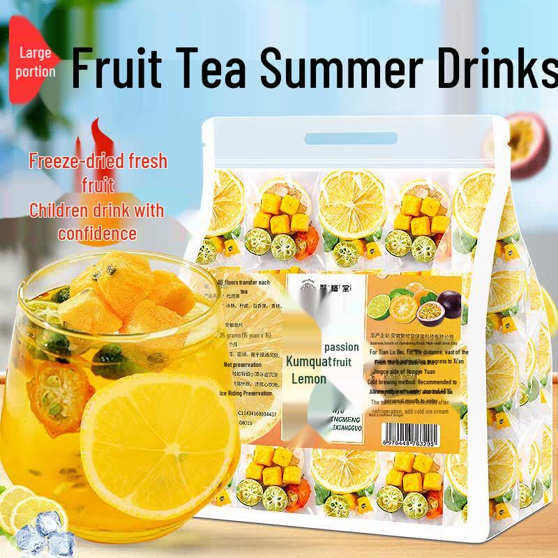 Juxiu Hall Kumquat Lemon Passion Fruit Freeze-Dried Tea Bags