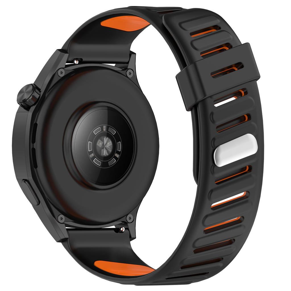For Huawei Watch GT 5 46mm Silicone Watch Band 22mm Twill Dual Color Wrist Strap