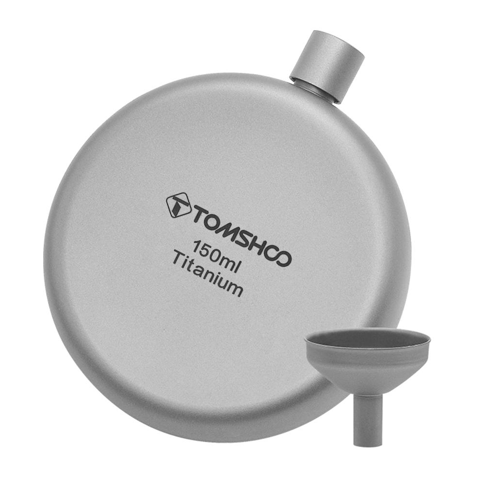 150ml/180ml Titanium Flask Alcohol Whisky Wine Flask with Refill Funnel for Outdoor Camping