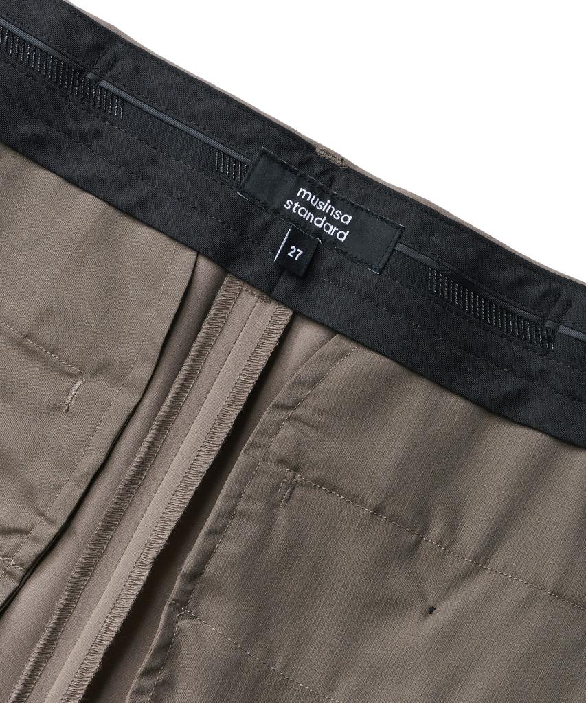 MUSINSA STANDARD WOMAN [Cooltandard] Women'S Wide Hidden Banding Slacks [Dusty Beige]