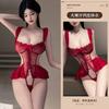 Sexy Lingerie Flame Sexy Lace Embroidered Onesie Hot Small Breasts Gather Seductive Women Hollow Open Pajamas