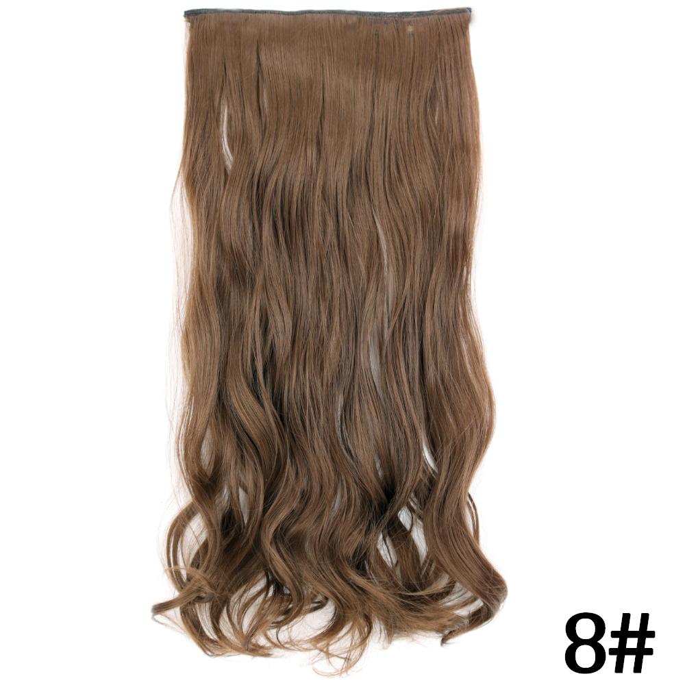 MERISIHAIR Women Fashion Long Straight Synthetic Fiber Hair Extensions 5 Clips Invisible Hairpiece for Daily Wear