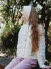 CLUNY Pompom Cable Knit Cardigan - Ivory