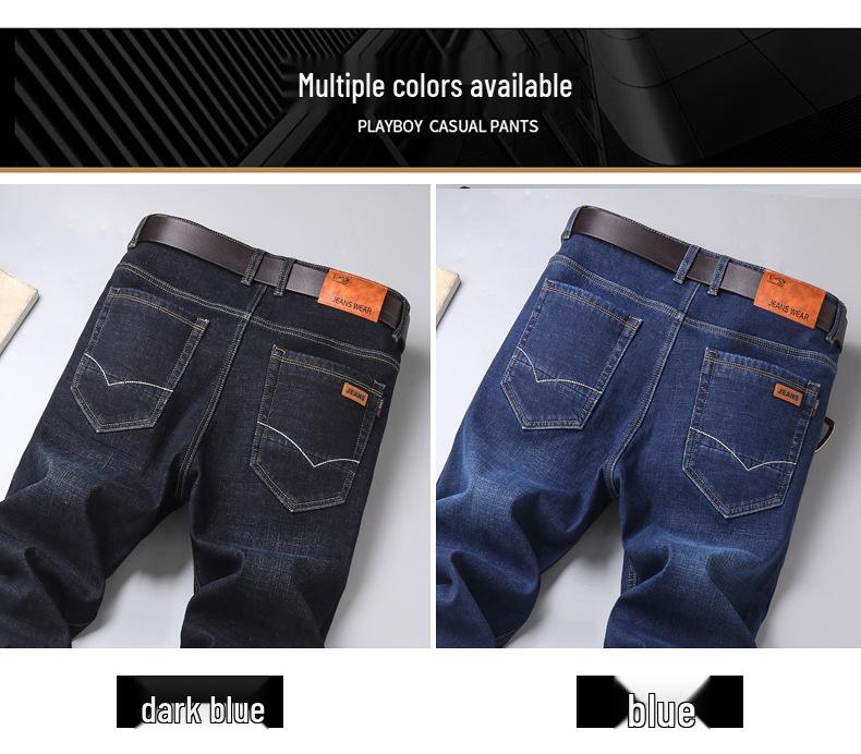 Jeans en Denim Xintang Homme Hiver Doublure Velours Stretch Jambe Droite - Style Américain Chaud