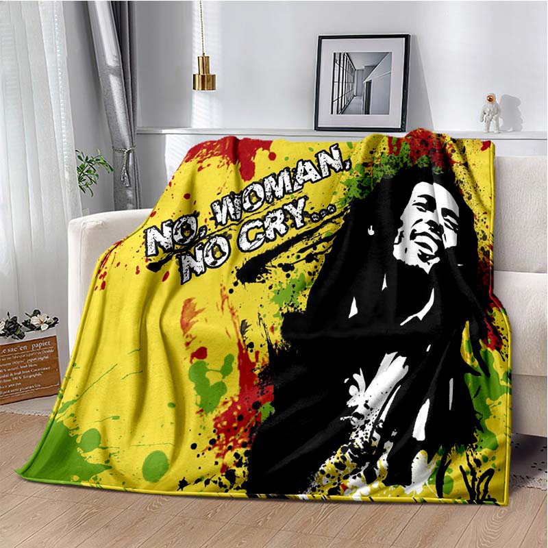 Bob Marley Music Throws Blanket for Kid Couch Sofa Travel Home Picnic Hiking Bed Beding Super Soft Flannel Blanket Birthday Gift