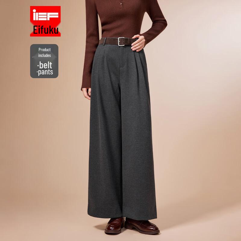 

IEF Women s 2025 Winter High-Waist Wide-Leg Casual Pants S