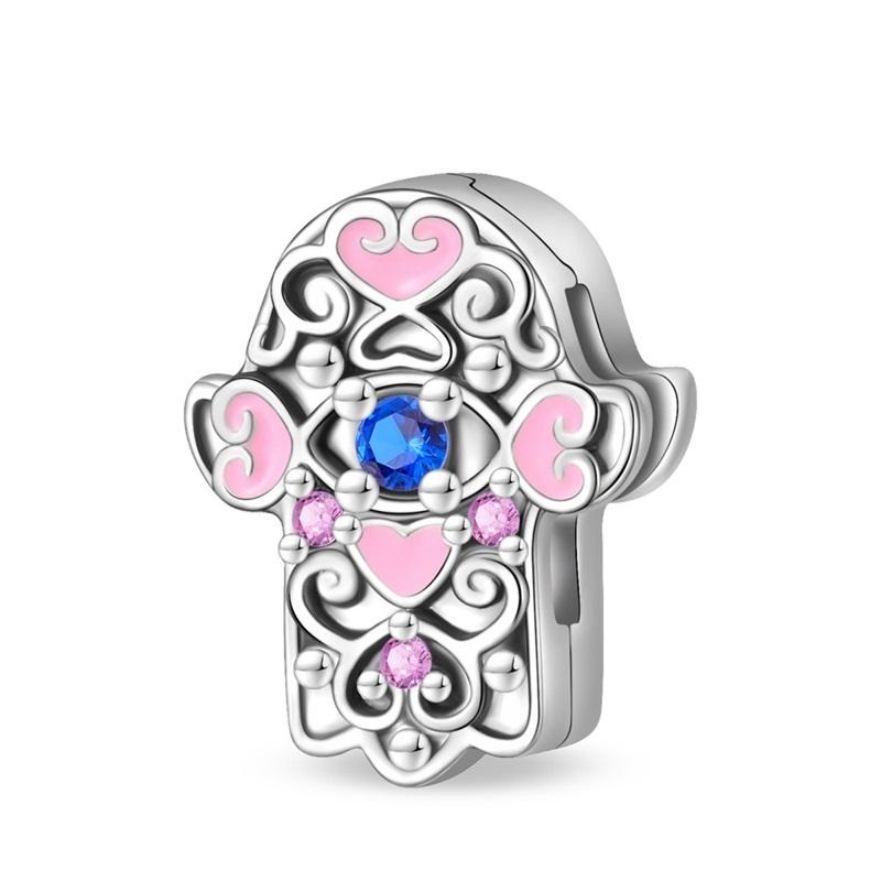 New 925 Silver Lucky Four Leaf Clover Donut Lotus Charms Flat Beads Fit 3mm 925 Bracelets DIY Friendship Jewelry