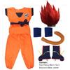 Kids Anime Son Goku Cosplay Costumes Krillin Training Clothes Superhero Outfits with Super Saiyan Wig Comic Con Party Costume