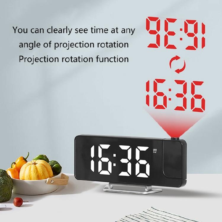 Unique LED Alarm Clock with Wall Projection, Snoozes Function, USB Charging