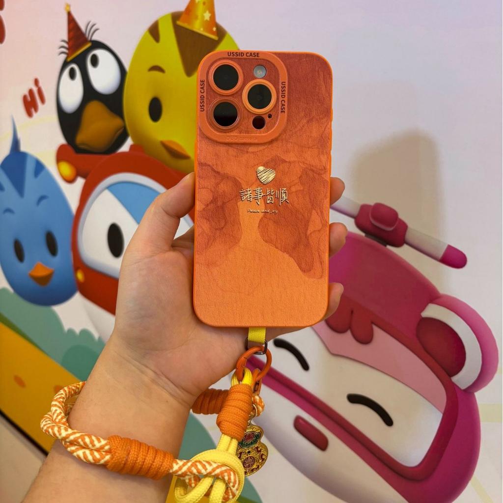 New Year iPhone 17 Pro Max Everything Goes Well 16 Silicone 15 Soft 14 Simple 13 Festive Phone Case with Lanyard