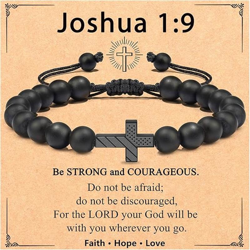 JYL TS Bracelet  Men's American Flag Cross Eye Boosts Patriotism & Luck