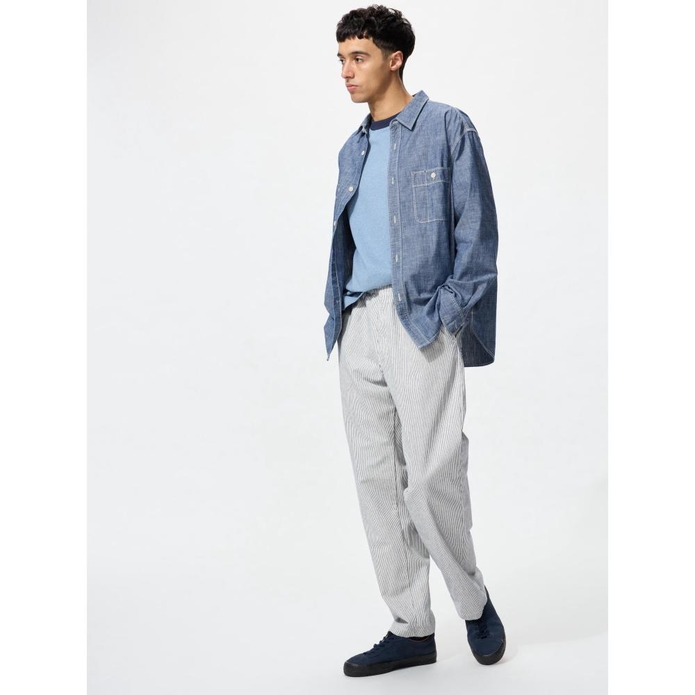 

Uniqlo Stretch Easy Ankle Pants Stripe 01 OFF WHITE/UNISEX XS
