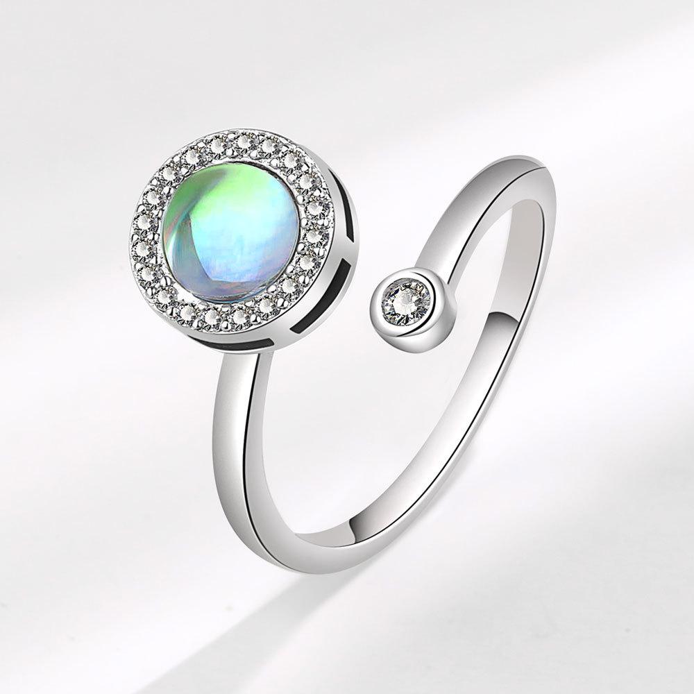 Geometric Silver Adjustable Ring For Women With Modern Style Fashion Jewelry