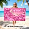 Floral Garden Theme Soft Beach Towel Personalized Custom Name Text Towel Portable for Beach Pool Travel